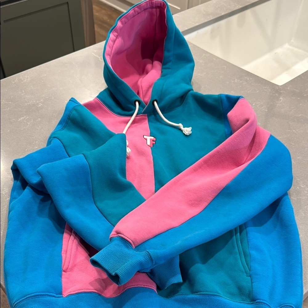 Teddy Fresh Blue and Pink Hoodie